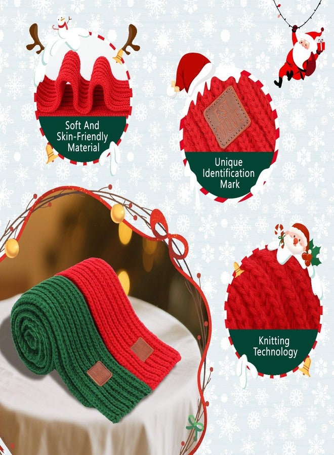 Rypet 2 Pack Christmas Scarf for Medium Large Dogs, Red Green Warm Knitted Fall Winter Bandanas, Pet Winter Holiday Decoration (XL, Length 55 in) - Image 3